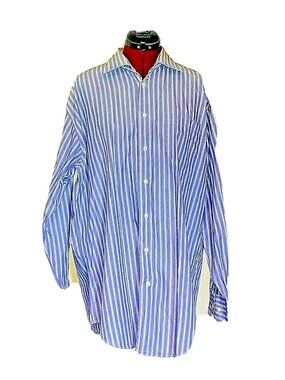 Nautica Mens Shirt Size 16 1/2 Blue Button Front Long Sleeve Dress Casual